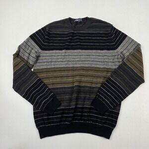 Vince Sweater Mens Large Multicolor Wool Camel Hair Stripe Crewneck Pullover